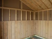 10x14 Run In Horse Barn Interior with kickboards