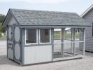 6x12 King Coop Style Chicken Coop with Run, Enclosed Area, easy open windows, egg door, and feed storage area